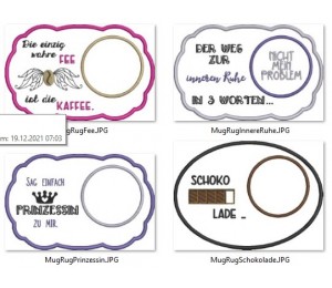 Stickserie ITH - Mug Rugs Set Girls